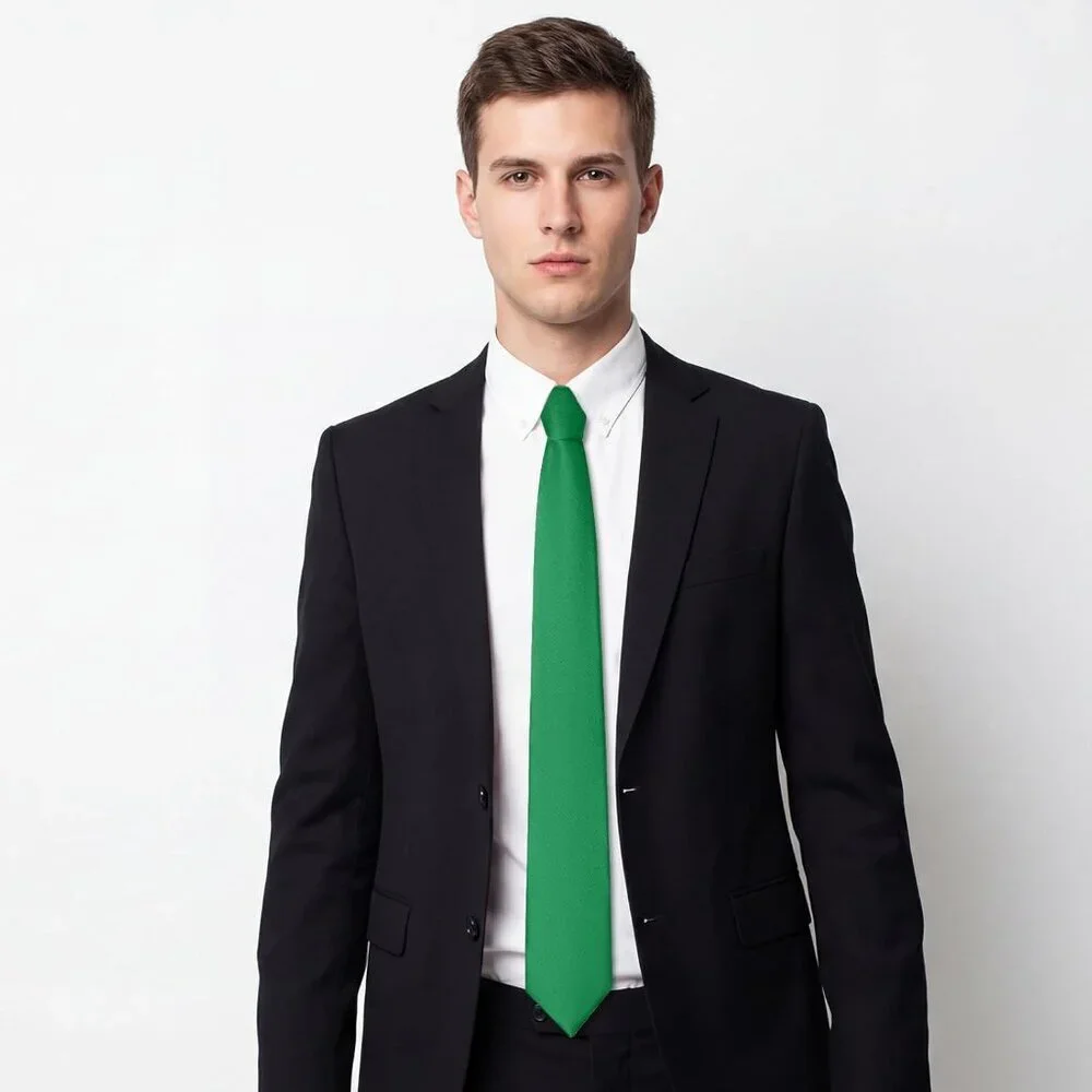 Men's Emerald Green Solid Pure Color Formal 3.15